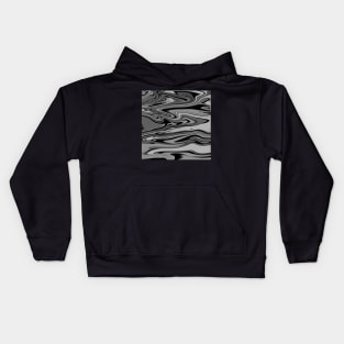 Swirls- Black and White Kids Hoodie